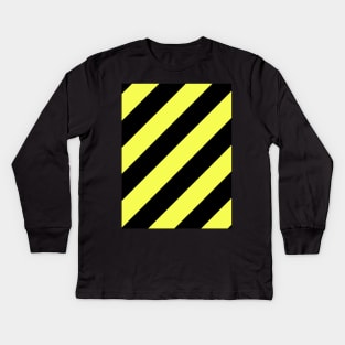 Black and Yellow Stripes Kids Long Sleeve T-Shirt